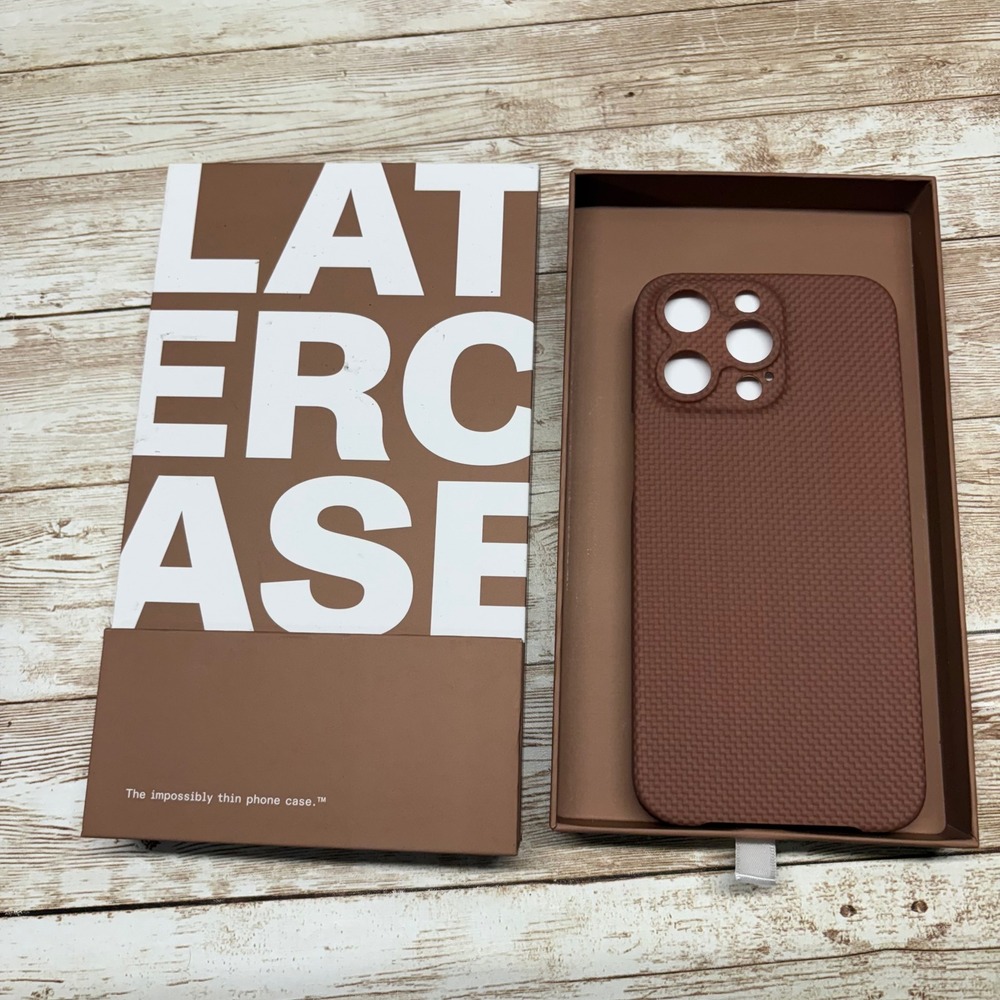 Latercase Coffee Phone Case for iPhone 15 Pro Max Impossibly Thin New Open Box